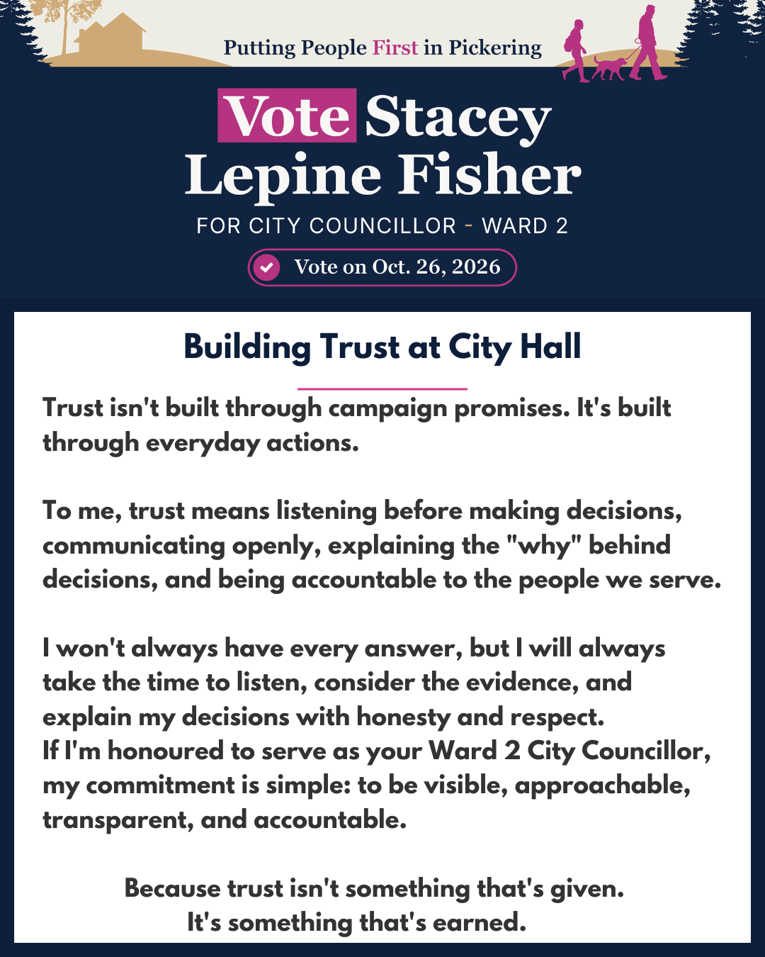 Building Trust at City Hall — campaign edition from Stacey Lepine-Fisher.