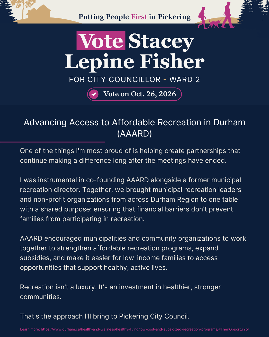 Advancing Access to Affordable Recreation in Durham (AAARD) — a campaign initiative Stacey co-founded.